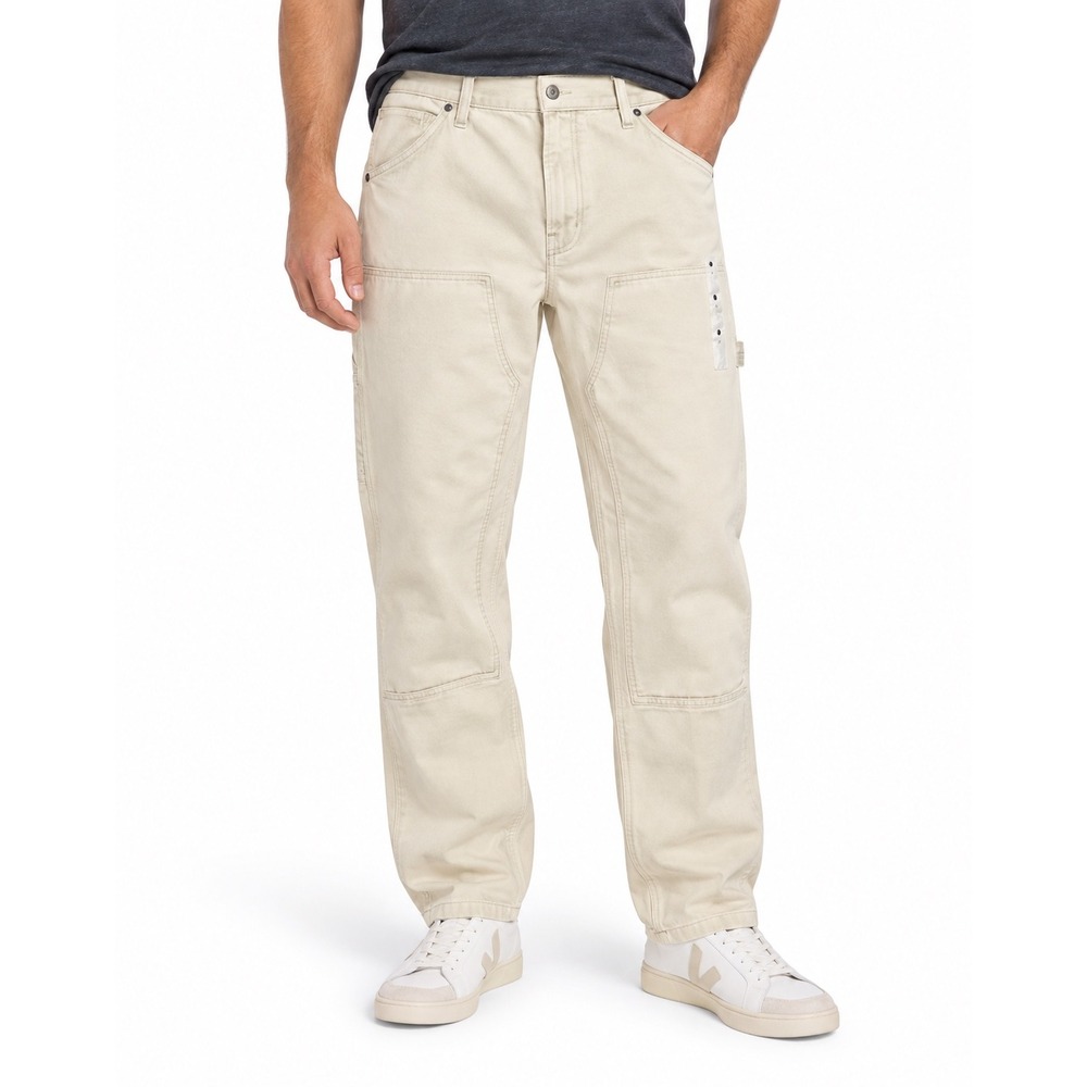 Lucky Brand Lucky Legend Carpenter Pants Mens 40 Cream Off White Double Knee NWT